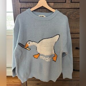 Aelfric Eden Light Blue Ribbed Knit Crewneck